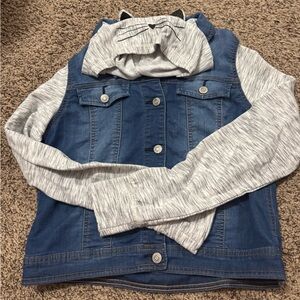 Kids Denim and Gray Hooded Jacket
